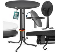 Casaria® 2X Table de Bar Grise Ronde Ø70 cm Pliable Haute de 110 cm Plateau de Table en MDF Mange Debout Table d'appoint
