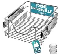 CASARIA® 2x Tiroir télescopique de rangement 40 cm pour armoire cuisine tiroir de cuisine métal tiroir coulissant