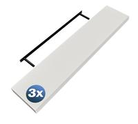 CASARIA® 3x Étagères murales flottantes MDF blanc mat 110 cm support de fixation inclus étagère bois rangement livre