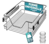 Casaria® 3x Tiroir télescopique de rangement 40 cm pour armoire cuisine tiroir de cuisine métal tiroir coulissant