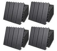Casaria® 44x Dalles WPC clipsables 30x30cm Dalle terrasse extérieur antidérapant Sol Jardin caillebotis résistant UV intempéries Imitation Bois Composite Balcon Classique Anthracite