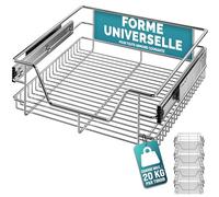 Casaria® 4x Tiroir télescopique de rangement 50 cm pour armoire cuisine tiroir de cuisine métal tiroir coulissant
