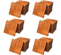 CASARIA® 66x Dalles bois clipsables 30x30cm bois d'acacia certifié FSC® dalle bois terrasse extérieur antidérapant sol balcon jardin caillebotis résistant UV intempéries mosaïque Quattro