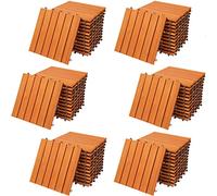 CASARIA® 66x Dalles bois clipsables 30x30cm bois d'eucalyptus certifié FSC® dalle terrasse extérieur antidérapant sol balcon jardin caillebotis résistant UV intempéries pose facile