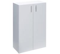 CASARIA Armoire avec Portes 115,5 x 60 x 33 cm Meuble de Rangement Vela Blanc 3 Niveaux pour Salon Bureau Chambre