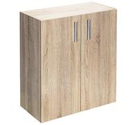 Casaria Armoire avec Portes 77 x 60 x 30 cm Meuble de Rangement Vela chêne 2 Niveaux pour Salon Bureau Chambre