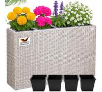 CASARIA Bac à Fleurs en Polyrotin Beige