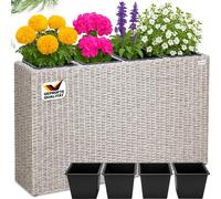 CASARIA Bac à Fleurs en Polyrotin Beige