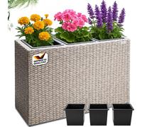 CASARIA Bac à fleurs en Polyrotin Beige Crème