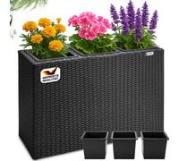 CASARIA Bac à fleurs en Polyrotin Noir