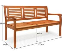 Banc de jardin en Bois d'Eucalyptus Certifié FSC - CASARIA - pour balcon terrasse patio