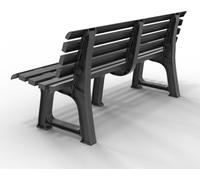 Casaria Banc de Jardin Orchidea anthracite 3 places banc d'extérieur en plastique banquette 145x49x74 cm Jardin terrasse parc