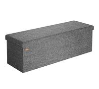 Casaria® Banc de Rangement Gris foncé 115 x 38 x 38 cm Siège Coffre de Rangement Pliable 131L pour Salon Chambre Couloir
