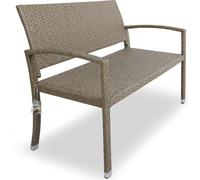 Casaria Banc extérieur en polyrotin Crème Résistant aux UV et intempéries Mobilier balcon meuble siège jardin terrasse