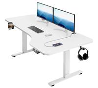 Casaria Bureau réglable en Hauteur électrique Blanc 160cm Bureau Assis Debout écran LCD Support Accessoires télétravail