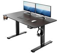Casaria Bureau réglable en Hauteur électrique Noir 110cm Bureau Assis Debout écran LCD Support Accessoires télétravail