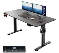 Casaria Bureau réglable en Hauteur électrique Noir 140cm Bureau Assis Debout écran LCD Support Accessoires télétravail