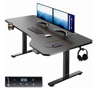 Casaria Bureau réglable en Hauteur électrique Noir 160cm Bureau Assis Debout écran LCD Support Accessoires télétravail