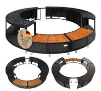 CASARIA® Cadre bain à remous olyrotin Ø intérieur 206cm bois dur d’eucalyptus FSC® acier galvanisé habillage piscine contour de spa
