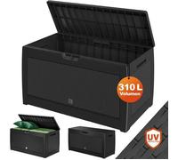 CASARIA® Caisse de rangement Exterieur Polyrotin Anthracite 310 litres Coffre de Jardin avec roulettes pour Coussins Jouets Outils
