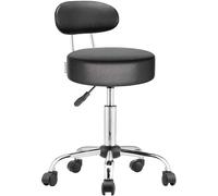 Casaria® Chaise Bureau Gaming Noire Pivotante avec Dossier, Siège Similicuir Réglable sur roulettes pour Bureau Gaming Ou Fauteuil Salon Polyvalent Adulte Tabouret Coiffeuse