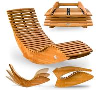 Casaria® Chaise Longue à Bascule en Bois d'Acacia certifié FSC | Fonction Pliable, Transat de Jardin Ergonomique, Bain de Soleil, Relax pour Sauna