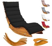 CASARIA® Chaise longue à bascule JAVA avec housse anthracite bois d'acacia certifié FSC® pliable transat jardin Sauna Capacité de charge 160kg