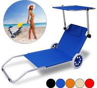 CASARIA Chaise longue de plage Bleu