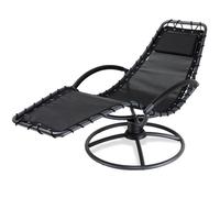 Casaria Chaise longue de relaxation Eve anthracite en acier laqué Fonction bascule Chaise Fauteuil de jardin à bascule