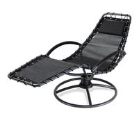 Casaria Chaise longue de relaxation Eve anthracite en acier laqué Fonction bascule Chaise Fauteuil de jardin à bascule