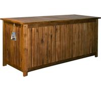 CASARIA® Coffre de Jardin 205 L en Bois d’Acacia – Rangement Extérieur avec Bâche Intérieure – Couvercle Renforcé, Charge 160 kg – Idéal pour Coussins Terrasse, Jardin ou Balcon