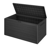 Casaria Coffre de Rangement Anthracite 280 L | Résistant aux intempéries, Montage Facile, Poignées latérales, Malle de Rangement, Intérieur Extérieur pour Jardin Terrasse