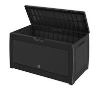 CASARIA Coffre de Rangement Anthracite 310L | Roulettes et Poignées Intégrées, Malle de Rangement Extérieur, Aspect Polyrotin, 119x48x60 cm