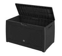 Casaria Coffre de Rangement Anthracite Malle 310 litres Stockage Coussins avec roulettes Extérieur Jardin