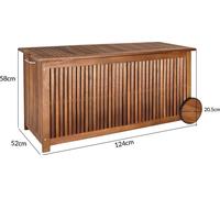 CASARIA® Coffre de rangement en bois 350 L roues poignée capacité charge couvercle 160 kg bâche intérieure Jardin Malle