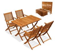 CASARIA® Ensemble de meubles de jardin SYDNEY salon de jardin en bois d'acacia certifié FSC® pour 4 personnes version 2026