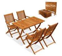 CASARIA® Ensemble de meubles de jardin SYDNEY salon de jardin en bois d'acacia certifié FSC® pour 4 personnes version 2026