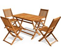 CASARIA® Ensemble de meubles de jardin SYDNEY salon de jardin en bois d'acacia certifié FSC® pour 4 personnes table exterieur avec chaise pré-huilé terrasse version 2026