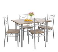 Casaria® Ensemble Table à Manger avec 4 chaises chêne Ensemble de Meubles 5 pièces pour Salle à Manger Cuisine