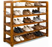 Casaria® Étagère à Chaussures 5 Niveaux Meuble de Rangement en Bois d'acacia 82x95x26cm entrée Salon Salle de Bain