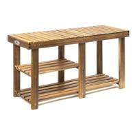 Casaria® Étagère à Chaussures avec Banc 2en1 en Bois d'acacia Meuble de Rangement 3 Niveaux entrée Salon Salle de Bain