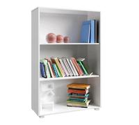 CASARIA Étagère bibliothèque Blanc 115 x 60 x 28 cm Meuble de Rangement Vela 3 Compartiments pour Salon Bureau Chambre