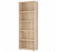 CASARIA® Étagère bibliothèque chêne 190 x 60 x 28 cm Meuble de rangement VELA 5 compartiments pour salon bureau chambre