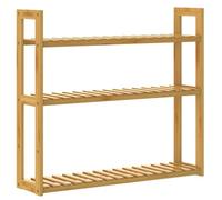 Casaria Étagère de Rangement 2en1 en Bambou 3 Niveaux 54x60x15cm Tablettes réglables Charge Max. 30 kg