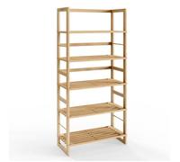 CASARIA® Étagère de rangement 5 niveaux bois 136 x 58 x 27 cm salle de bain support cuisine présentoir multifonctionnel