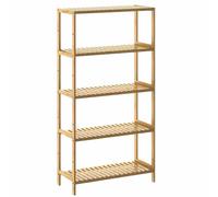 Casaria Étagère de Rangement en Bambou 130x60x26 cm 5 Niveaux réglables en Hauteur Charge Max. 50 kg