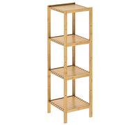 Casaria Étagère en Bambou 4 Niveaux Meuble de Rangement Charge Max. 40 kg Max. Maison intérieur Salle de Bain Cuisine Couloir