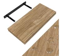 CASARIA® Étagère Murale Flottante chêne 50 cm MDF Robuste Effet Flottant Support de Fixation Inclus étagère Bois