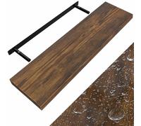 Casaria® Étagère Murale Flottante chêne foncé 90 cm MDF Robuste Effet Flottant Support de Fixation Inclus étagère Bois