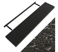 Casaria® Étagère Murale Flottante Noire 110 cm MDF Robuste Effet Flottant Support de Fixation Inclus étagère Bois